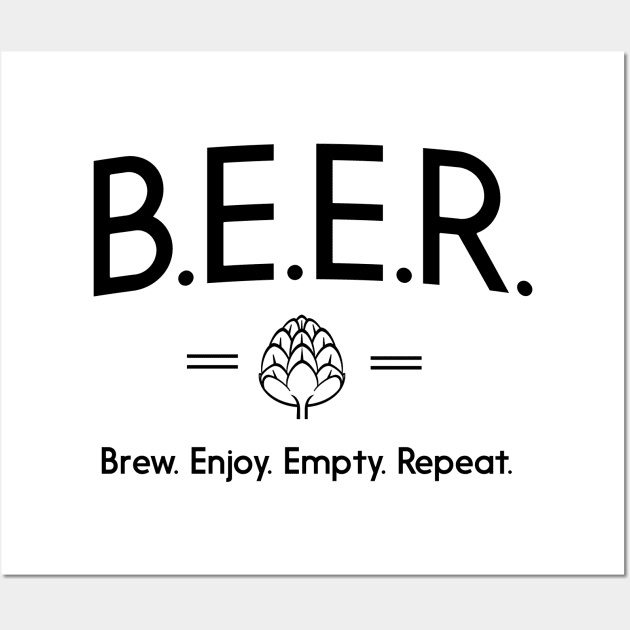 Brew Beer Enjoy Repeat Wall Art by Blister